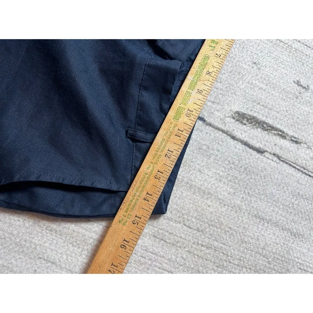 Lauren Ralph Lauren Pant Suit‎ Women 10 Navy Blue Linen Blend Blazer Trousers